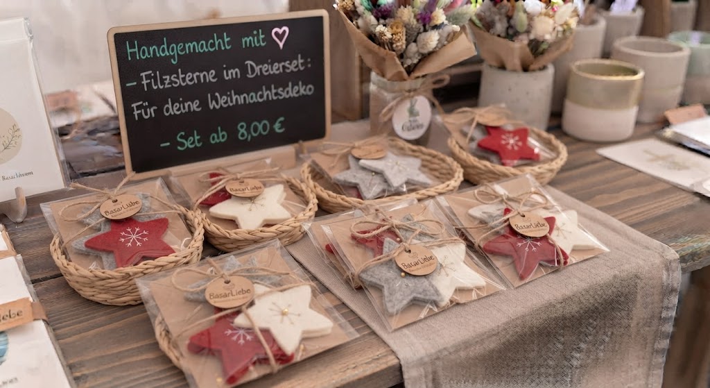 Filzsterne im Dreierset